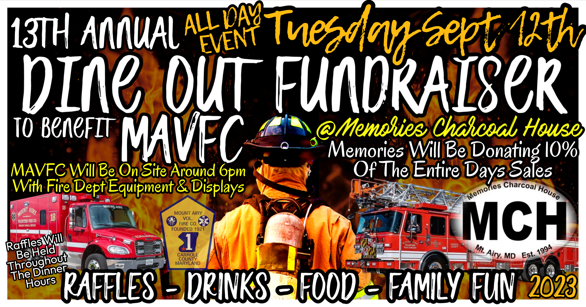 13th Annual Dine Out Fundraiser to benefit MAVFC! icon
