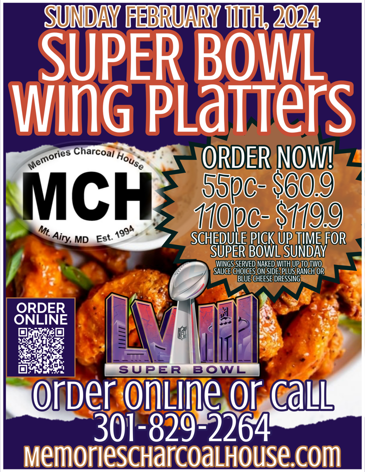 Order Your Super Bowl Wing Platters Now! icon