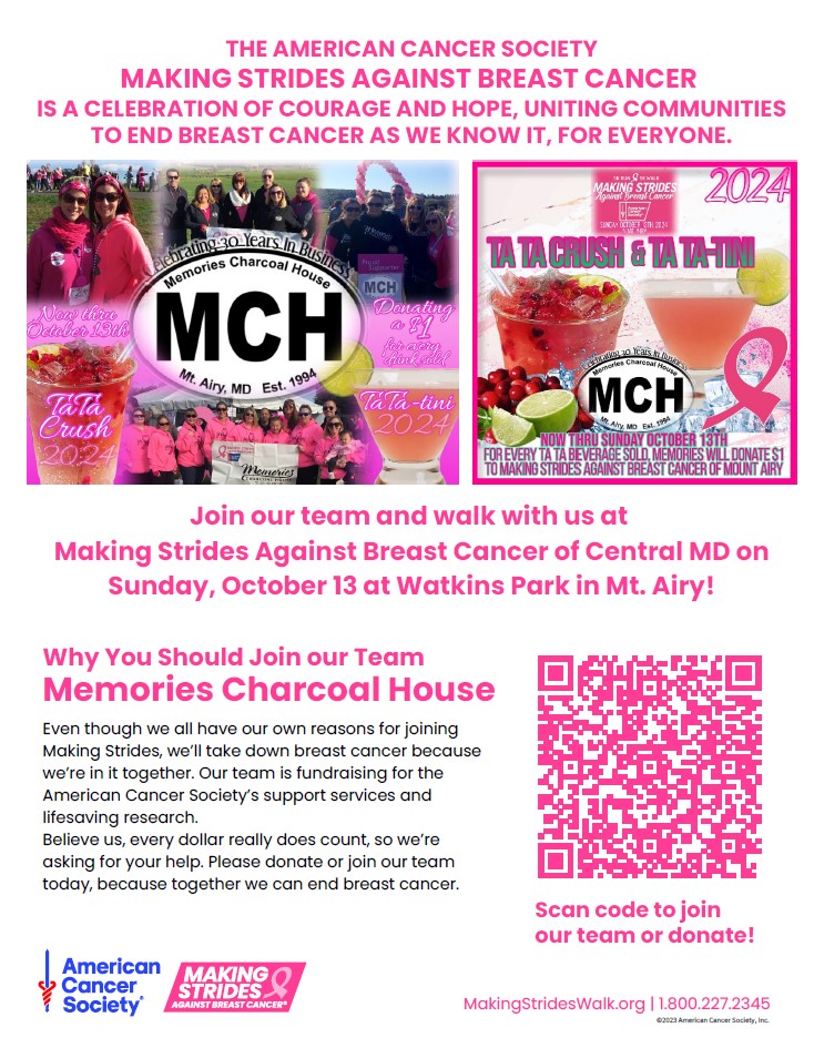 Join team Memories Charcoal House to take down breast cancer! icon